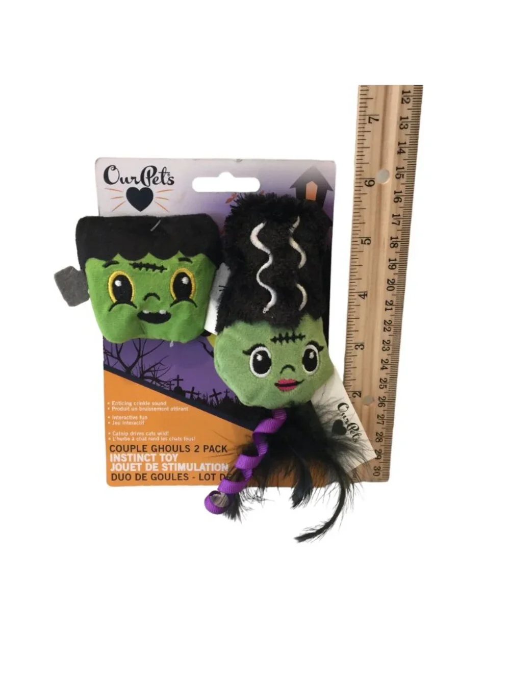 Our Pets Halloween Frankenstein & Mrs Ghouls Couple Crinkle Catnip Set of 2